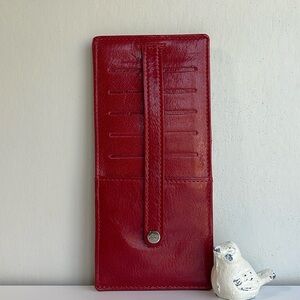 ABAS Red Leather Long Card Case